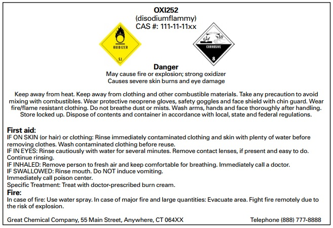 Example: OXI252 Label Meeting DOT Requirements for Shipping